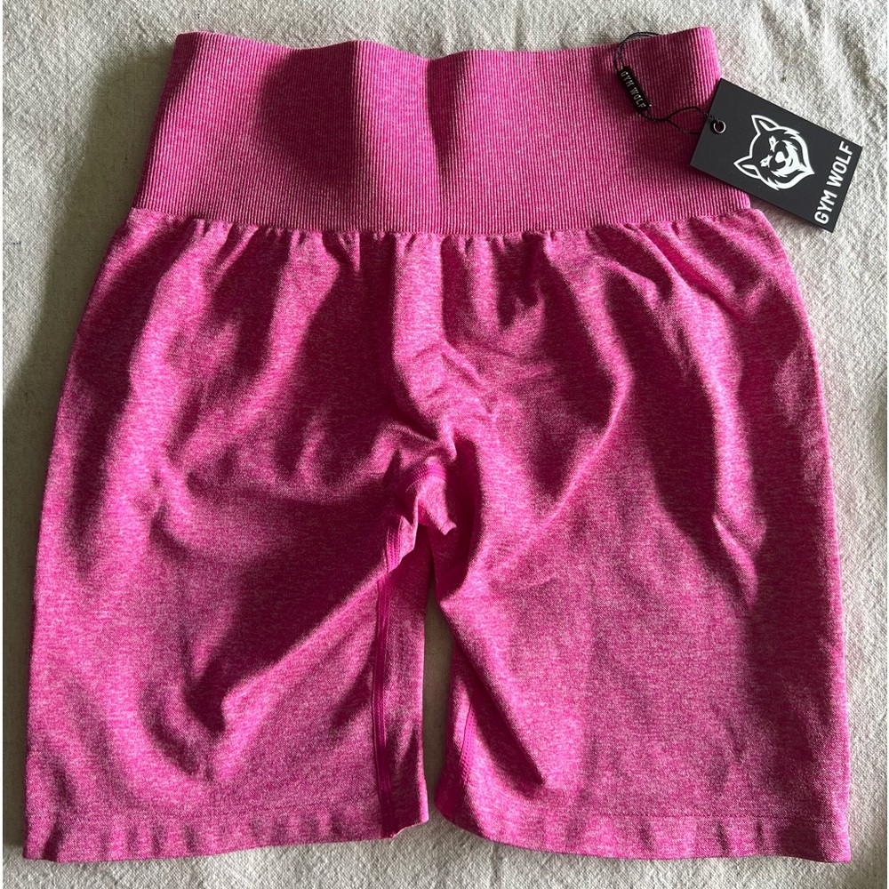 High Wasted Scrunch Shorts - Pink - High Quality